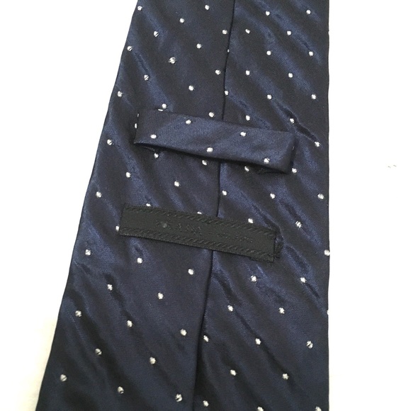 Prada Mens Navy Blue Polka Dot Neck Tie - Picture 4 of 6